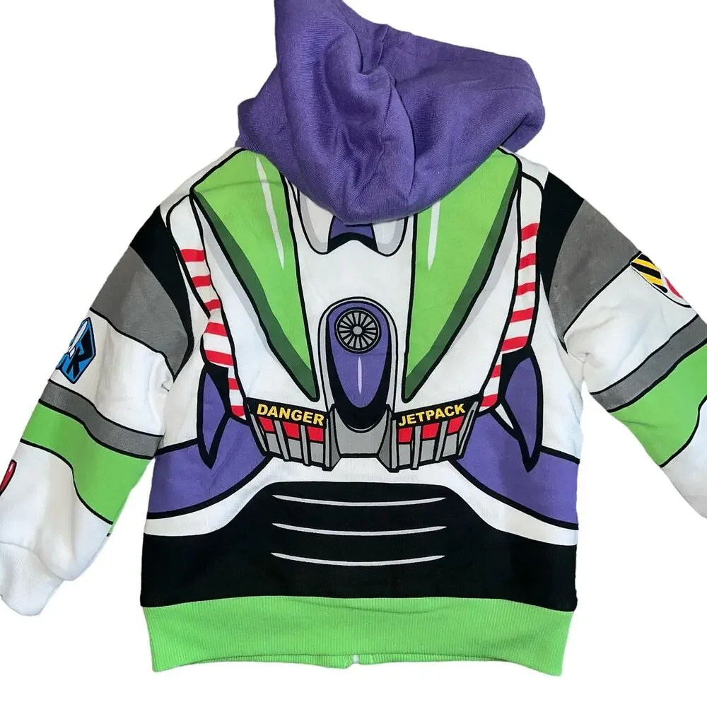 DISNEY TOY STORY BUZZ LIGHTYEAR  HOODED FLEECE ZIP JACKET Costume 2T New